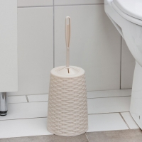 Ёршик для унитаза с подставкой &laquo;Плетёнка&raquo;, 13,5&times;13,5&times;38,5 см, цвет слоновая кость