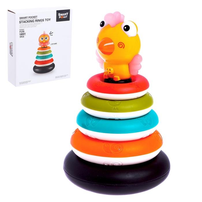 Пирамидка &laquo;Цыплёнок&raquo;, звуковые эффекты, 5 колец