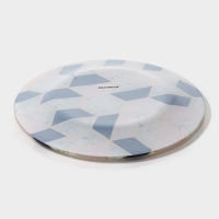 Тарелка стеклянная Доляна &laquo;Розовый мрамор&raquo;, d=20 см