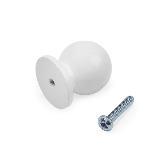 Ручка кнопка CAPPIO RK146, d=25 мм, цвет белый