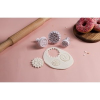 Плунжеры кондитерские Доляна &laquo;Шестерёнки&raquo;, набор 3 шт., пластик, белые