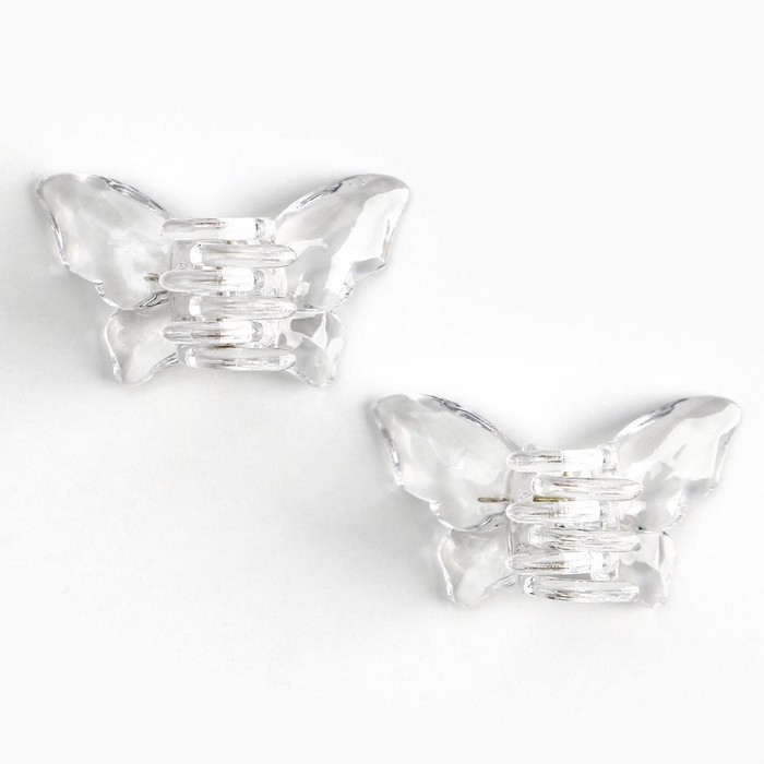 Краб для волос в форме бабочек &laquo;Ты совершенна&raquo;, 2 шт., 4 х 3 х 2.5 см