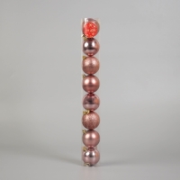 Набор шаров пластик d-6 см, 8 шт "Нежный гламур"