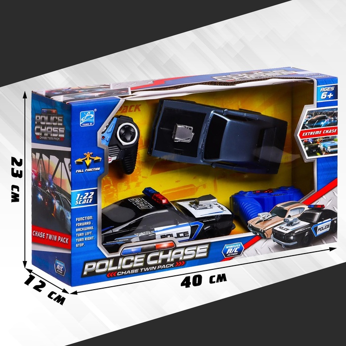 Набор машин радиоуправляемых &laquo;Полицейская погоня&raquo;, 2 шт., 1:22, работают от батареек