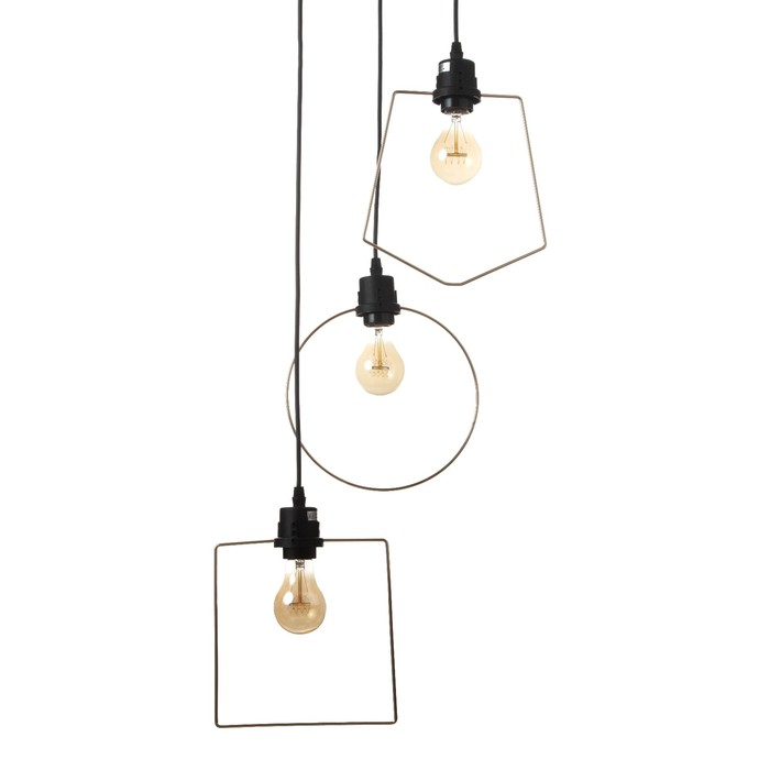 Светильник ЭкономСвет "Фиори" 3x40Вт E27 черный-золото 42х42х78 см.