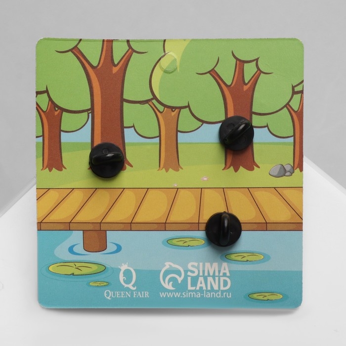 Набор значков (3 шт.) «Лягушачья романтика», цветной в чёрном металле Набор значков (3 шт.) «Лягушачья романтика», цветной в чёрном металле