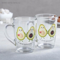 Набор кружек «Авокадо», 300 мл, в подарочной упаковке, 2 шт, рисунок МИКС Набор кружек «Авокадо», 300 мл, в подарочной упаковке, 2 шт, рисунок МИКС
