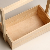 Кашпо деревянное двуреечное с ручкой 27х14х24,5см натуральные Кашпо деревянное двуреечное с ручкой 27х14х24,5см натуральные