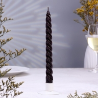 Свеча витая, 2,3х 24,5 см, 12 штук, черный