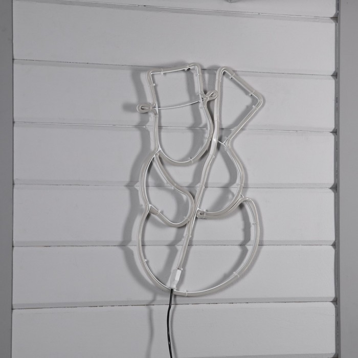 Неоновая фигура &laquo;Снеговик&raquo;, 38 &times; 54 см, 336 LED, 220 В, свечение тёплое белое