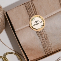 Наклейки для бизнеса &laquo;100 % натурально&raquo;, 4 х 4 см - 50 шт.