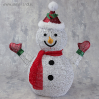 Светодиодная фигура &laquo;Снеговик&raquo; 60 &times; 65 &times; 35 см, металл, 220 В, свечение белое