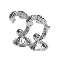 Крючок для штор KS002, однорожковый, цвет хром