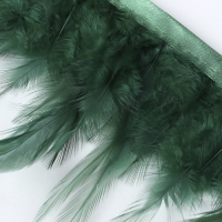 Тесьма с перьями петуха, 10-15 см, 5 ± 0,5 м, цвет изумрудный Тесьма с перьями петуха, 10-15 см, 5 ± 0,5 м, цвет изумрудный