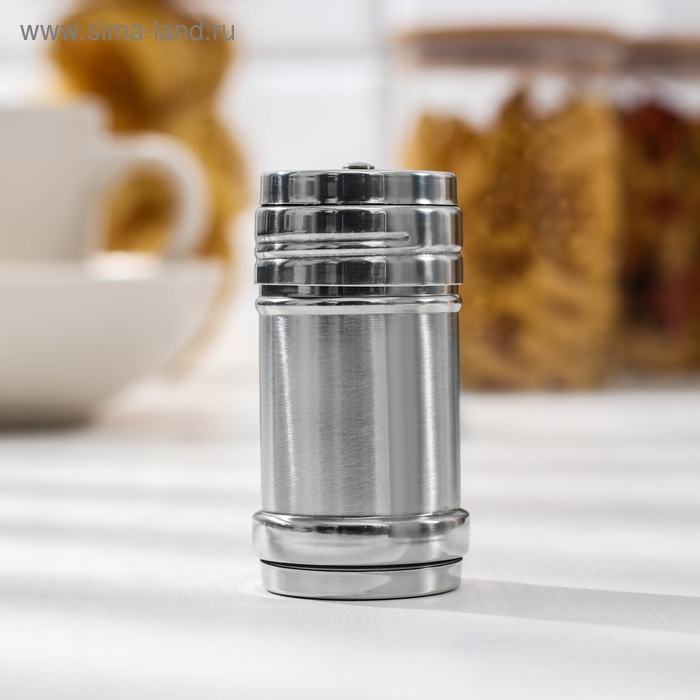 Солонка из нержавеющей стали &laquo;Металлик&raquo;, 120 мл, 4,3&times;8 см, цвет серебряный