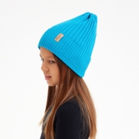 Шапка детская MINAKU с отворотом р-р 52-56, цв.бирюзовый Шапка детская MINAKU с отворотом р-р 52-56, цв.бирюзовый