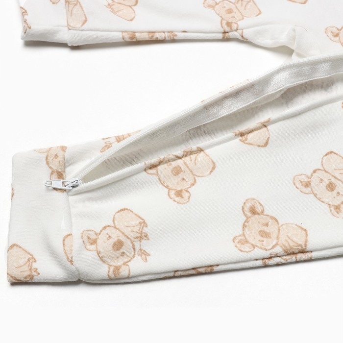 Комбинезон детский (3 шт.), цвет бежевый/зелёный/белый, рост 74 см