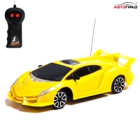 Машина радиоуправляемая &laquo;Суперкар&raquo;, работает от батареек, цвет жёлтый