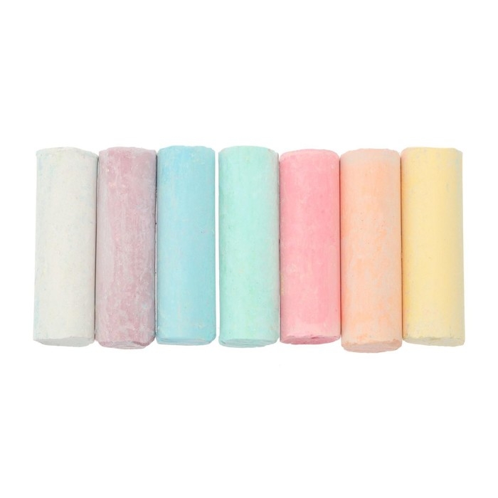 Мелки цветные для асфальта 7 штук Мелки цветные для асфальта 7 штук "Фантазия", цилиндр, Calligrata TOP, утолщенные