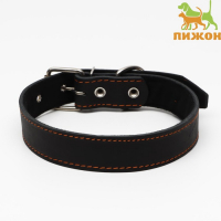 Ошейник кожаный на синтепоне, 70 х 3,5 см, ОШ 45-60 см, чёрный Ошейник кожаный на синтепоне, 70 х 3,5 см, ОШ 45-60 см, чёрный