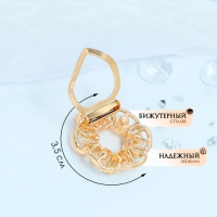 Зажим для платка &laquo;Звенья&raquo; с жемчужиной, цвет белый в золоте