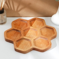 Менажница Adelica &laquo;Соты&raquo;, 7 секций, d=27&times;1,8 см, берёза