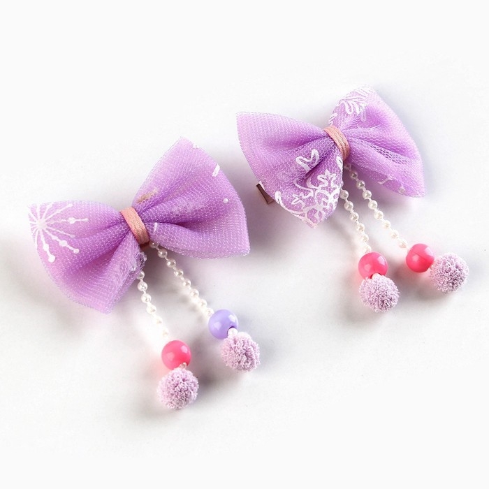 Бантики заколки новогодние &laquo;Самой волшебной девочке&raquo;, на Новый год, набор 2 шт