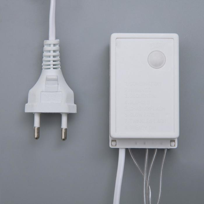 Гирлянда &laquo;Бахрома&raquo; 4 &times; 0.6 м, IP44, прозрачная нить, 180 LED, свечение зелёное, 8 режимов, 220 В