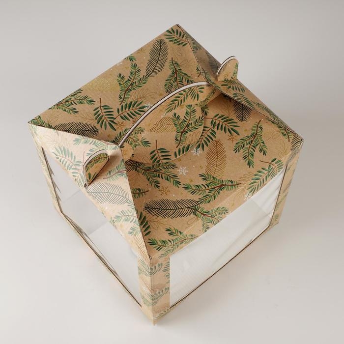 Коробка кондитерская с окном, сундук, &laquo;Сказка&raquo; 20 х 20 х 20 см, Новый год