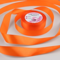 Лента атласная, 25 мм &times; 23 &plusmn; 1 м, цвет насыщенный оранжевый №144
