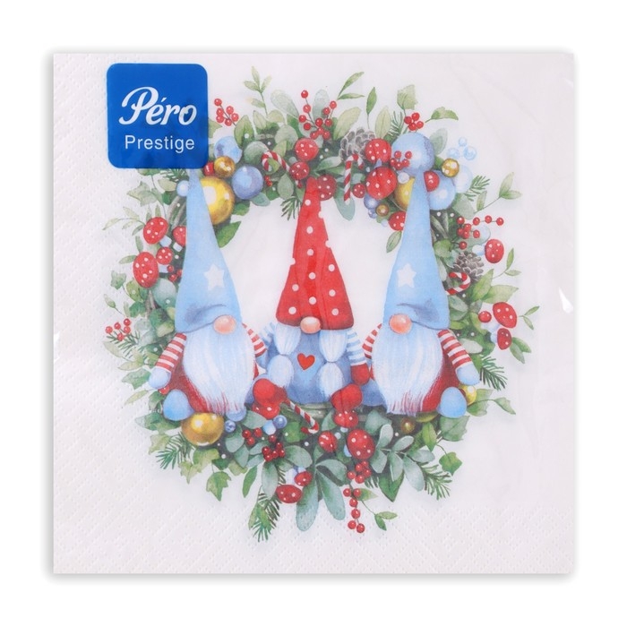 Новогодние салфетки бумажные Pero Prestige «Хранители Рождества», 3 слоя, 33х33 см, 20 шт Новогодние салфетки бумажные Pero Prestige «Хранители Рождества», 3 слоя, 33х33 см, 20 шт