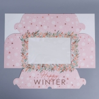 Коробка складная на 6 капкейков с окном &laquo;Happy winter&raquo;, 25 х 17 х 10 см, Новый год