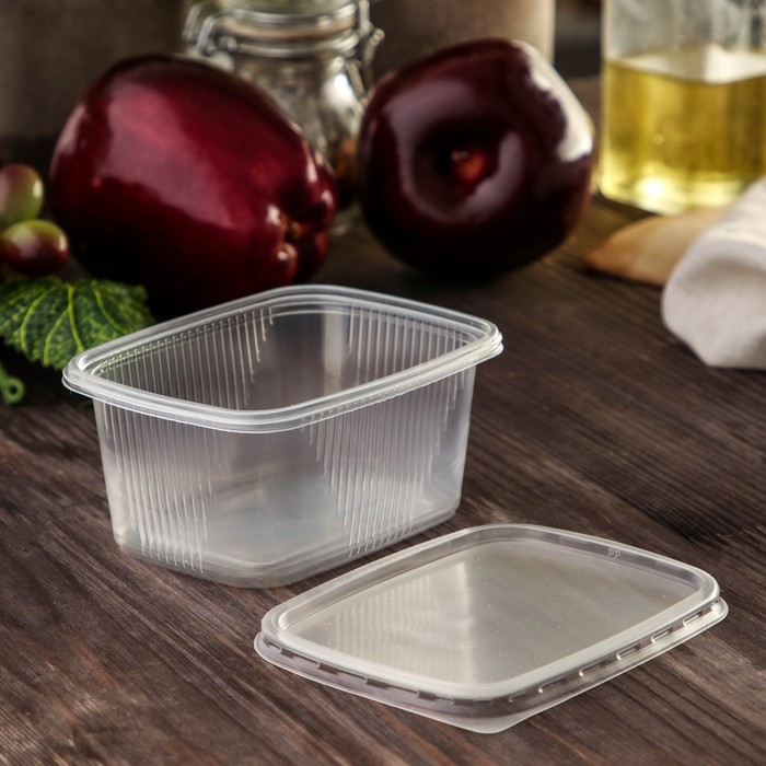 Контейнер пластиковый одноразовый с крышкой, 10 шт, 250 мл, 10,8×8,2×4,6 см, цвет прозрачный Контейнер пластиковый одноразовый с крышкой, 10 шт, 250 мл, 10,8×8,2×4,6 см, цвет прозрачный