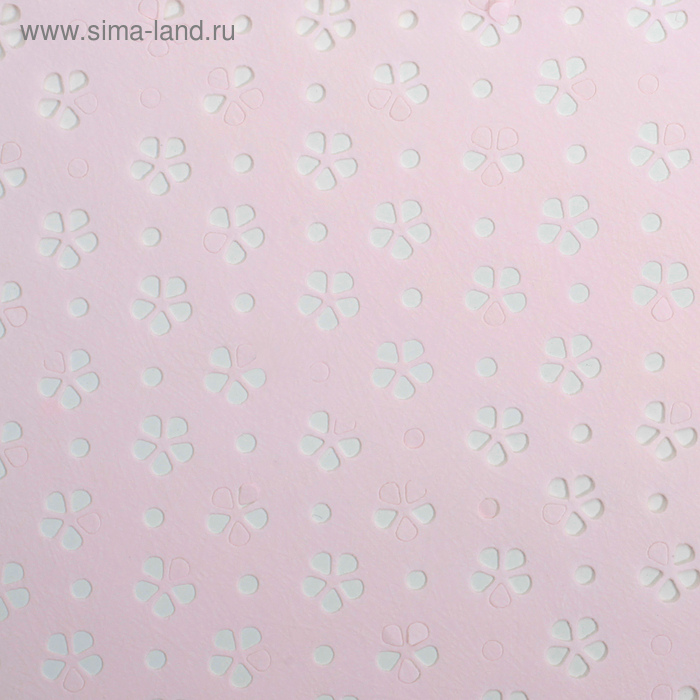 Фетр ламинированный с перфорацией "Цветочки", розовый, 57 см х 5 м