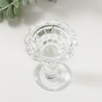 Подсвечник стекло на 1 свечу "Мельпомени" d=2 и 3,5см 6,7х6,7х9,2 см