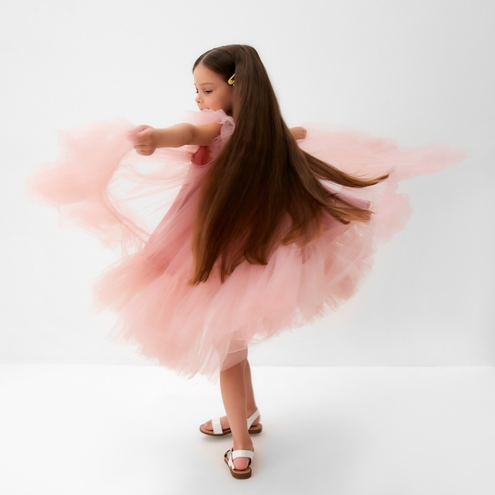 Платье детское с пышной юбкой KAFTAN, рост 122-128, розовый Платье детское с пышной юбкой KAFTAN, рост 122-128, розовый