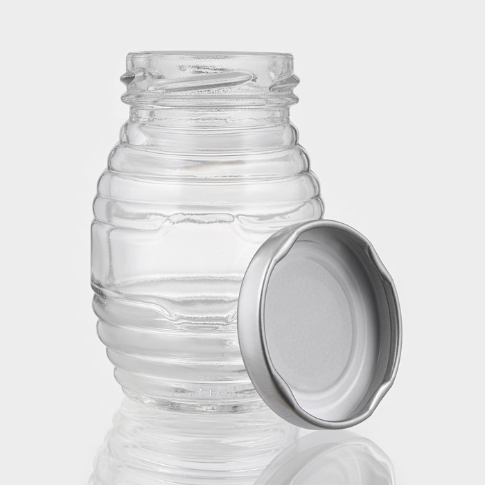 Банка стеклянная для хранения сыпучих продуктов &laquo;Бочонок&raquo;, 100 мл, 5&times;7,8 см, с металлической крышкой