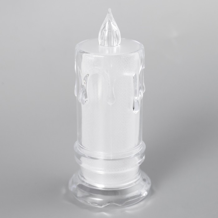 Ночник " Свеча" LED от батареек белый 4,5х4,5х11 см RISALUX