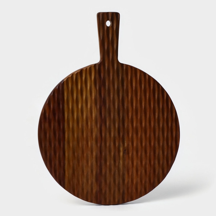 Доска разделочная с ручкой &laquo;Рельеф&raquo;, 40&times;30&times;1,5 см, акация