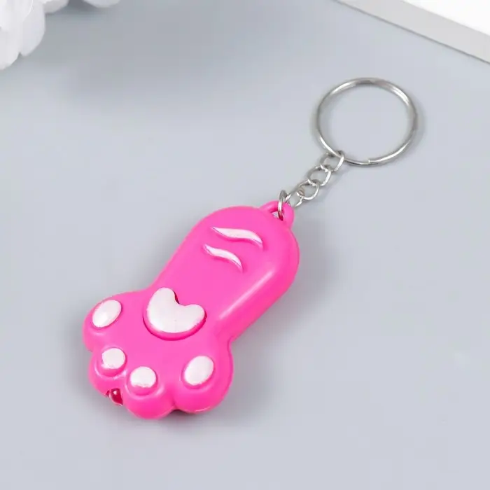 Фонарик свет с кольцом лапка 5 см МИКС