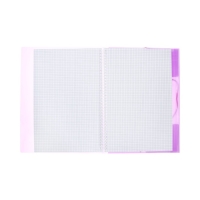 Тетрадь-папка А4 80л кл "FolderBook", пласт обл на закрыт греб с клапан на резинке, фиолет