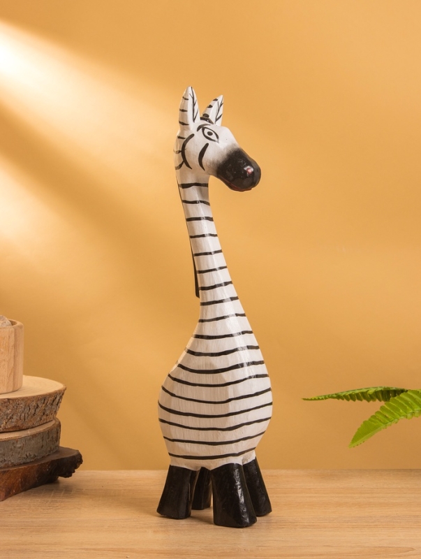 Сувенир &laquo;Зебра&raquo;, 9&times;6&times;33 +/- см, дерево, чёрно-белый