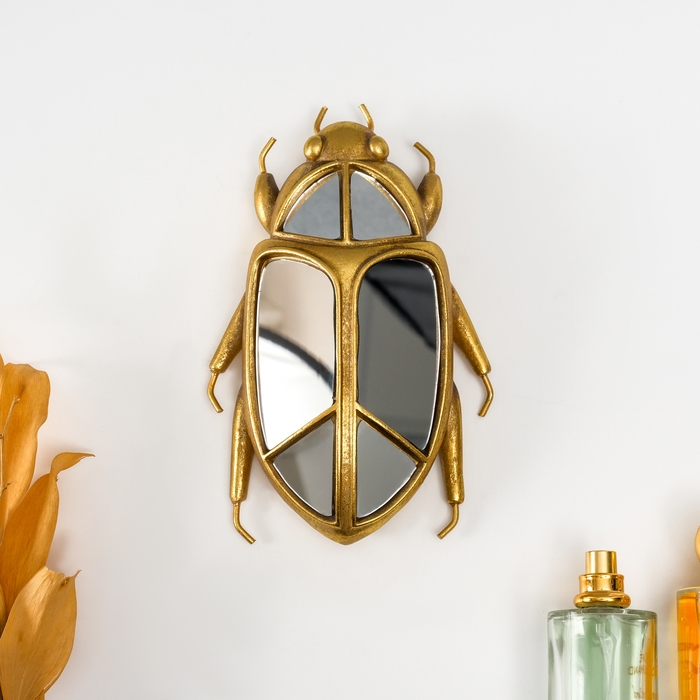 Панно интерьерное полистоун "Зеркальная бронзовка" золото 13х5х20 см