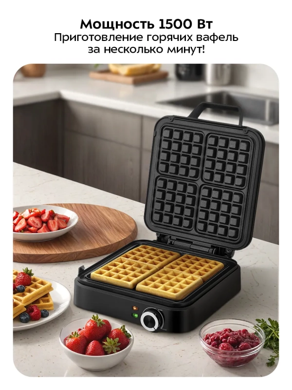 Вафельница электрическая для бельгийских вафель КТ-5606