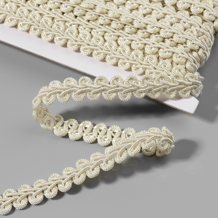 Тесьма декоративная &laquo;Шанель&raquo;, 12 мм, 10 &plusmn; 1 м, цвет бежевый