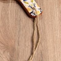 Доска разделочная прямоугольная "Желтые и синие цветы" дерево манго 41х18 см