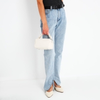 Сумка-багет на молнии, цвет молочный Сумка-багет на молнии, цвет молочный