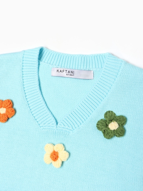 Жилет для девочки KAFTAN Ромашки р.30 (98-104 см), голубой Жилет для девочки KAFTAN Ромашки р.30 (98-104 см), голубой