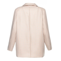 Пиджак женский, цвет светло-бежевый, гусиная лапка, размер 52