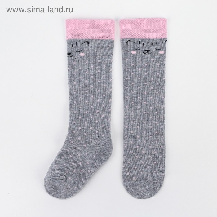Гольфы Крошка Я «Котик» 10-12 см, цвет серый Гольфы Крошка Я «Котик» 10-12 см, цвет серый